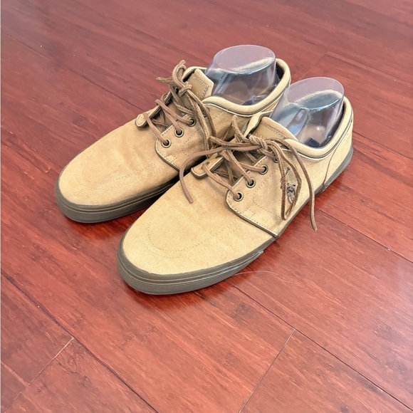 Polo Ralph Lauren Low Top Sneakers Canvas - Men's Khaki Size 11D - Picture 1 of 6
